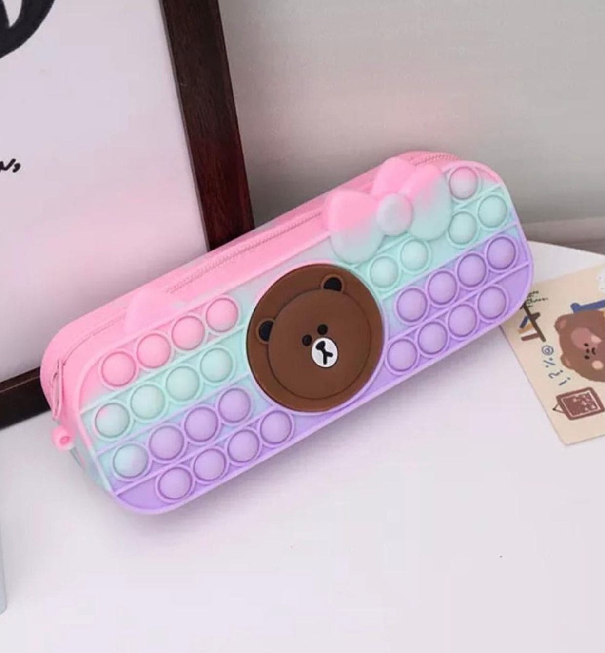 Cartoon Pop Bag Pencil Case, Colorful Push Bubble Hand Bag, Silicon Case Kids School Pen Box, Rainbow Bubble Stationary Case Cartoon Pop Bag Pencil Case, Colorful Push Bubble Hand Bag, Silicon Case Kids School Pen Box, Rainbow Bubble Stationary Case